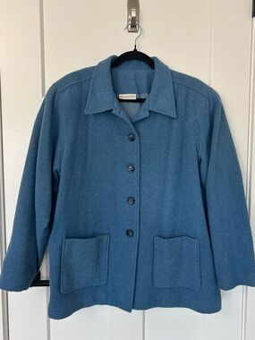 Gloria Vanderbilt Vintage Blue Wool Coat Jacket Size 18 Plus